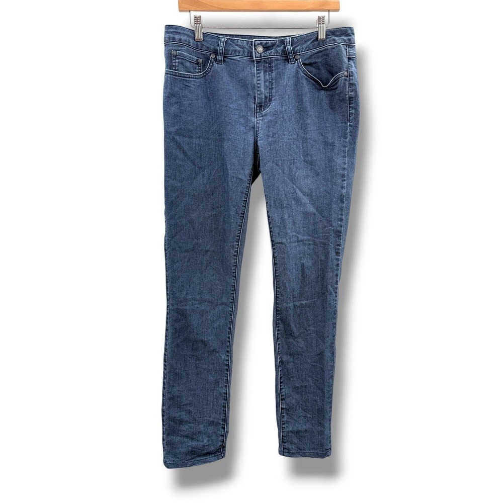 prAna Slim Leg Jeans Womens 10/30 Blue Organic Cotton Stretch Denim Mid Rise